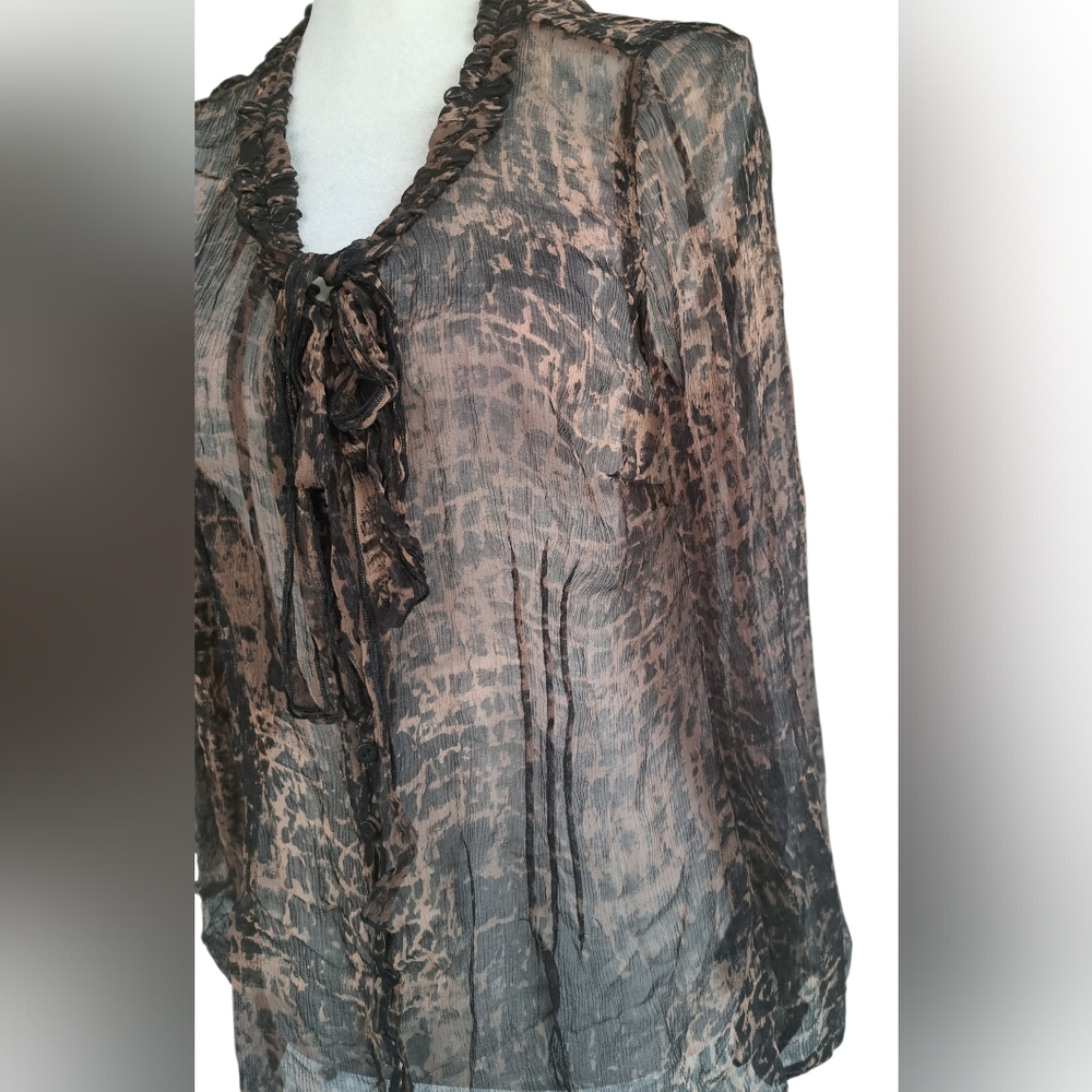 NIC+ZOE Brown Patterned Blouse - Picture 5 of 7